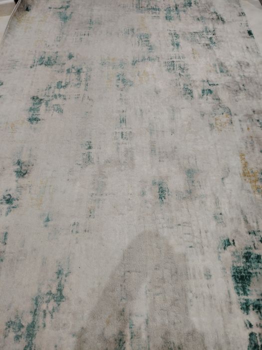 Tapete Abstrato Prado em tons de verde e cinzento 160 x 230 cm