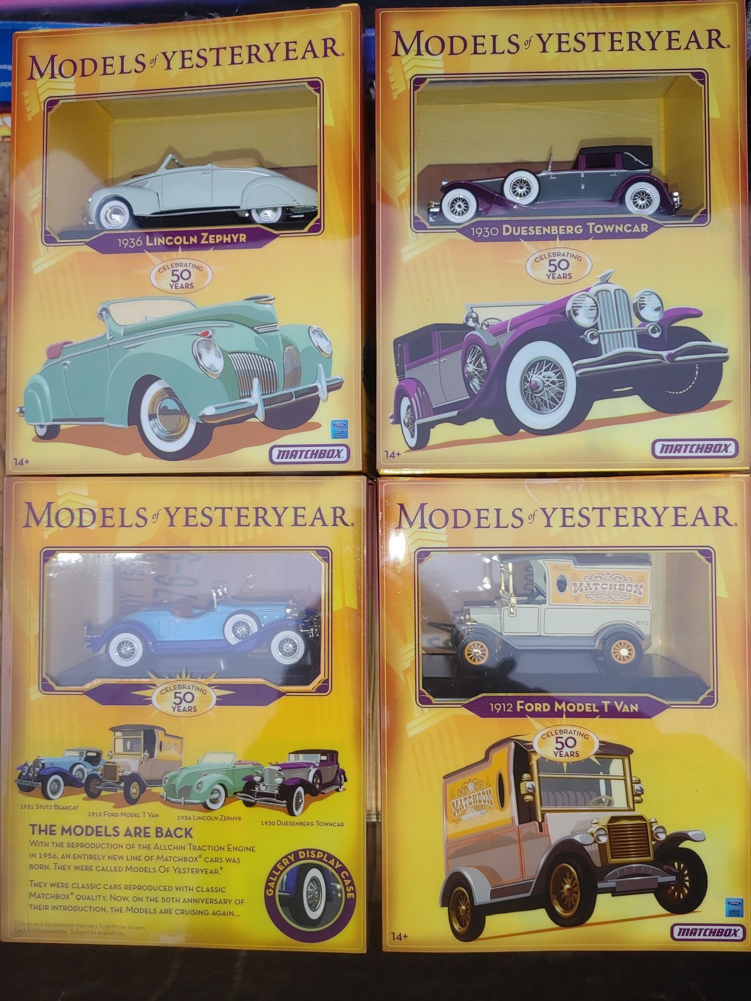 Matchbox 4szt.1936 Lincoln zephyr 1930 Duesenberg town t van Stutzt