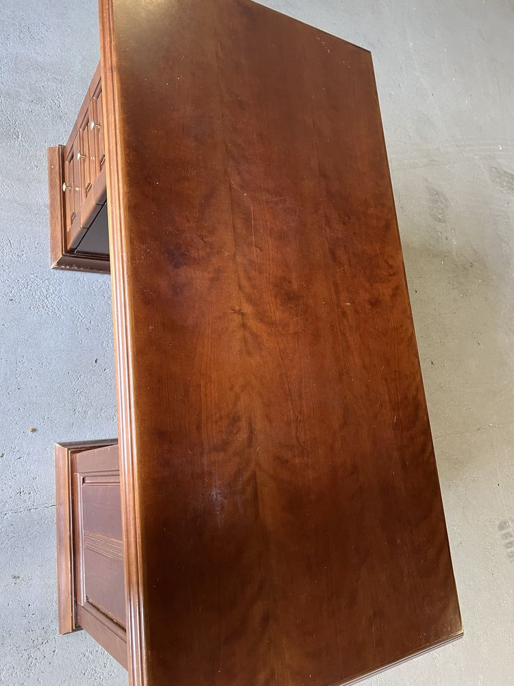 Stare drewniane biurko antyk prawdziwe drewno ciezkie konkretne biurko