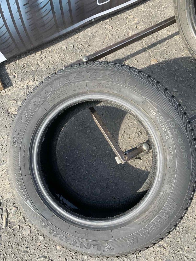 Шини 195/60 R14 пара Goodyear, 6мм, літо