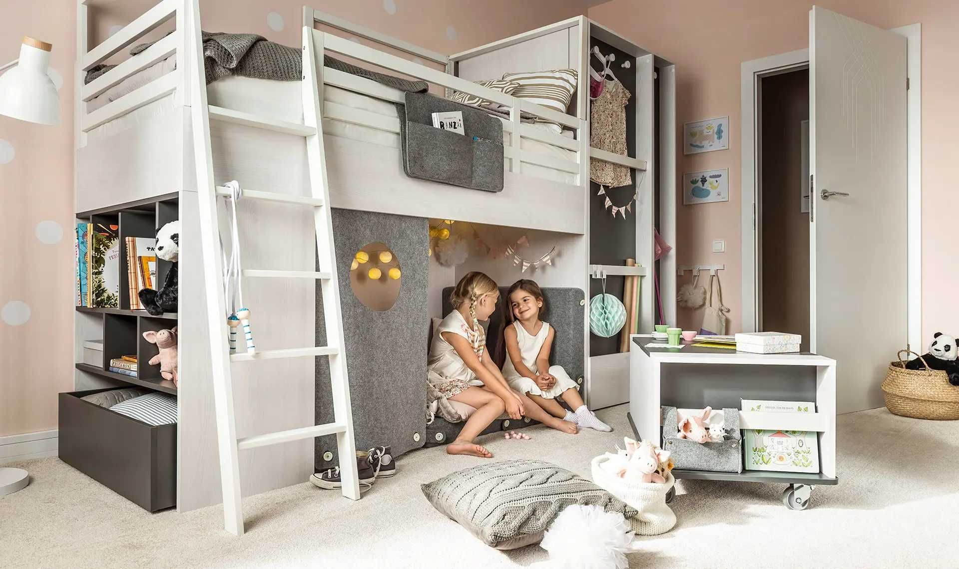 Łóżko multi lewe Nest VOX z szufladą i lampą