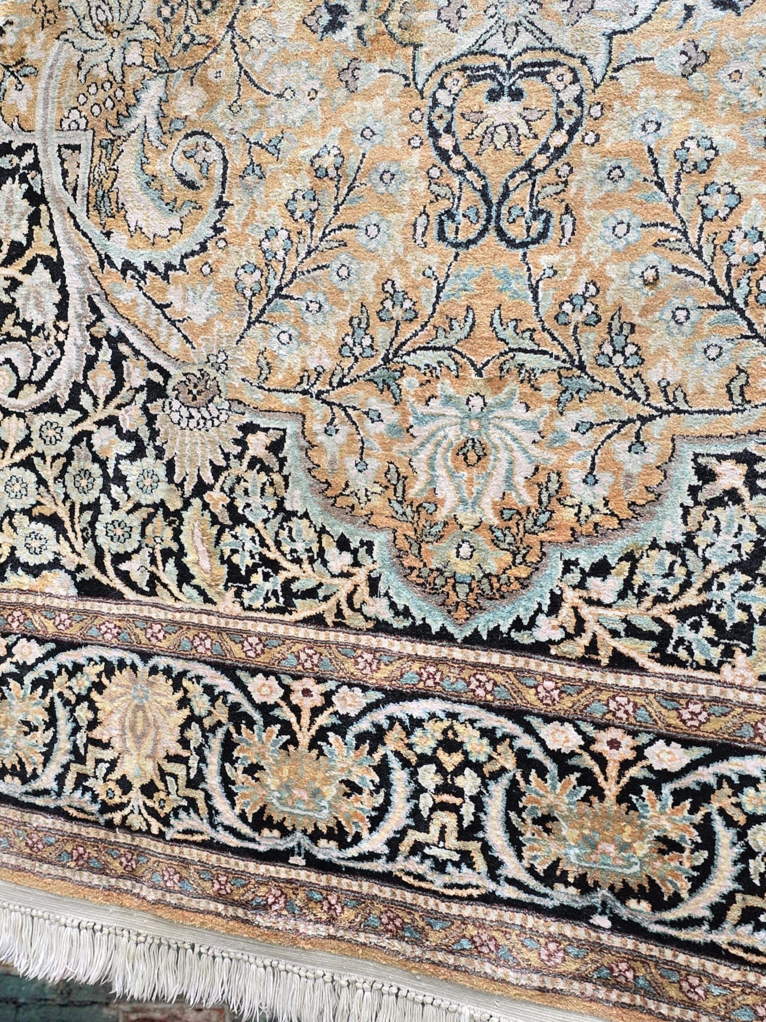 Qom - Ghoum - Perski jedwabny dywan - Rękodzieło z jedwabiu  215 x 310
