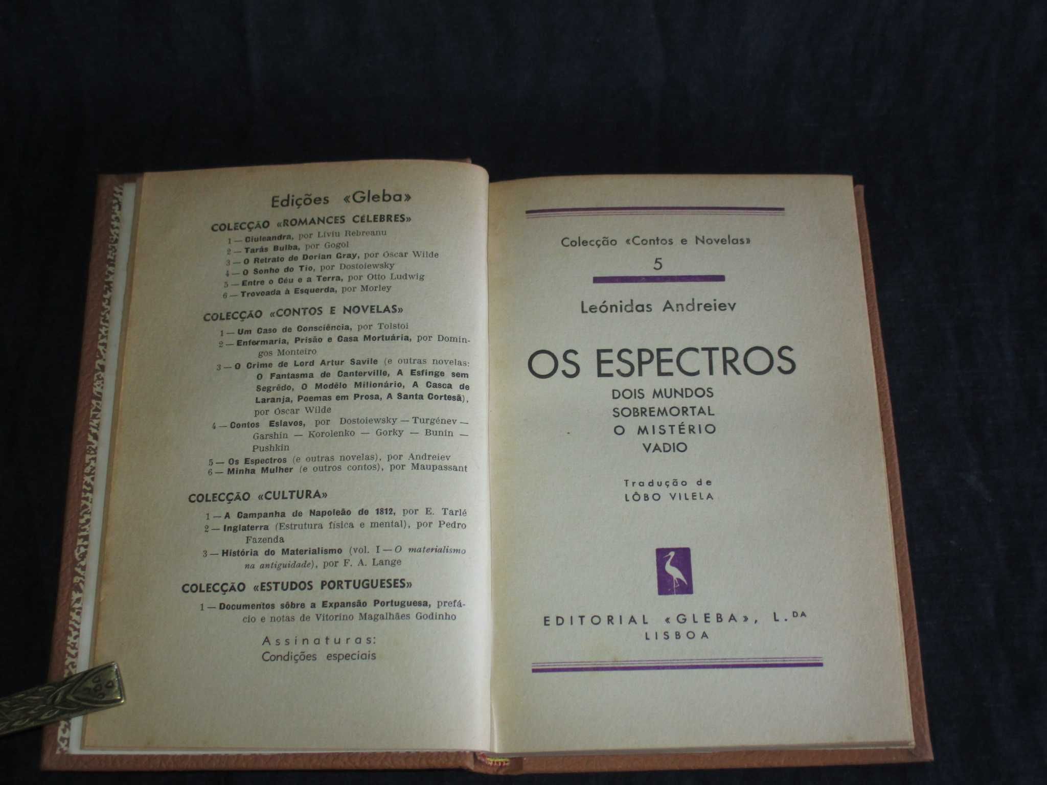 Livro Os Espectros Leónidas Andreiev Contos e Novelas Gleba