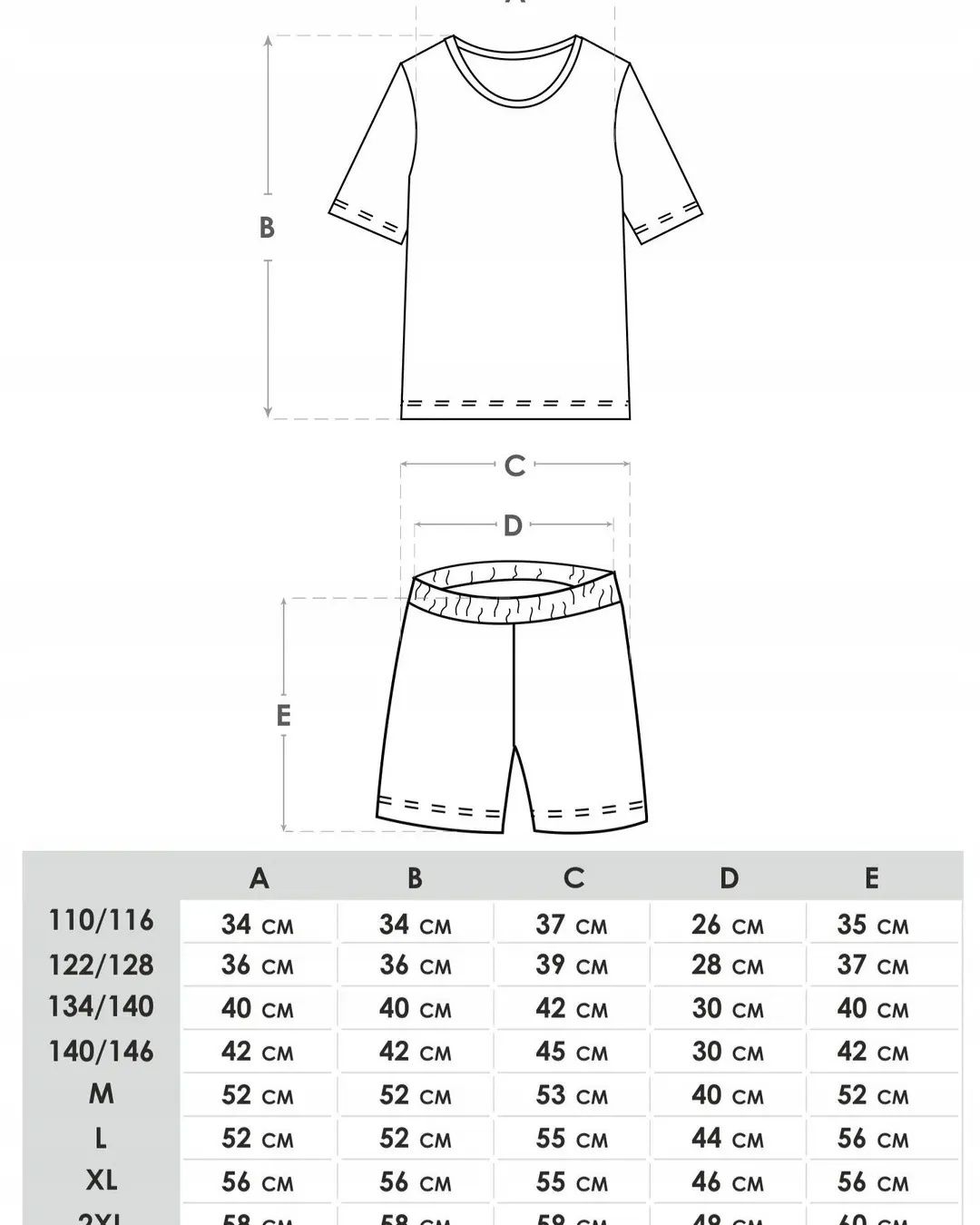 Piżama chłopięca krótka - rozmiar 110/116