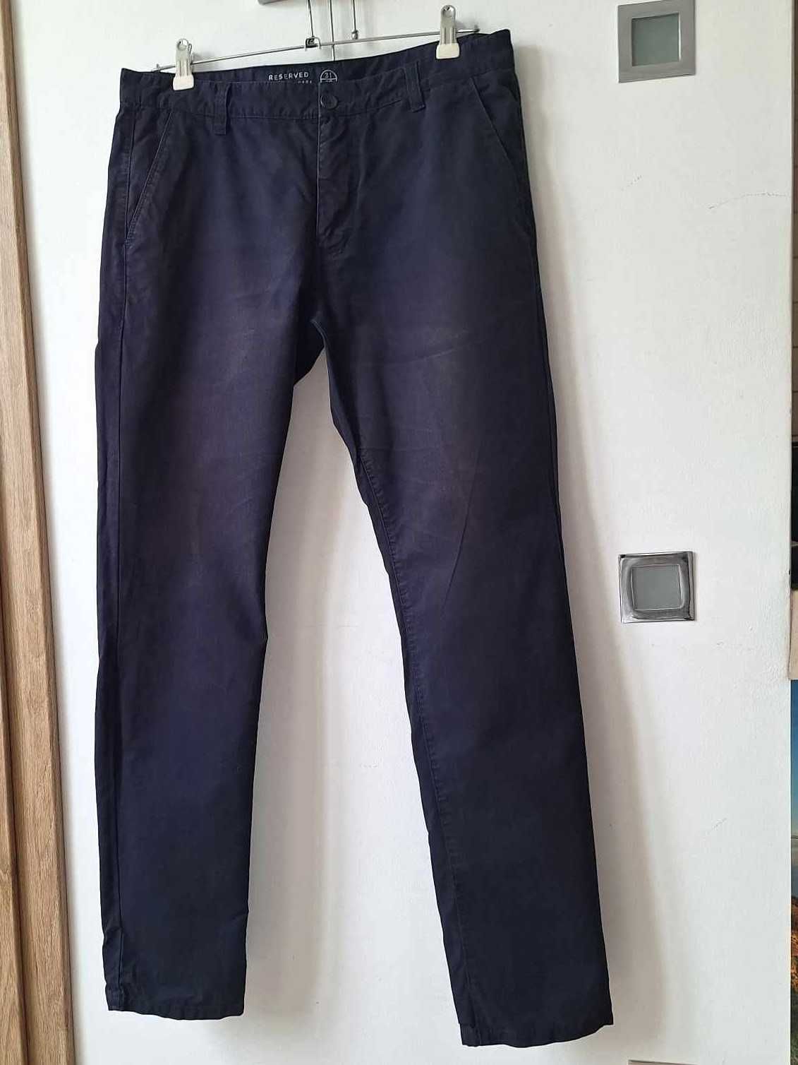 Granatowe spodnie męskie Reserved W31L32 bawełna