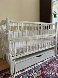 Дитяче ліжко / ліжечко для немовлят / біле / 120х60