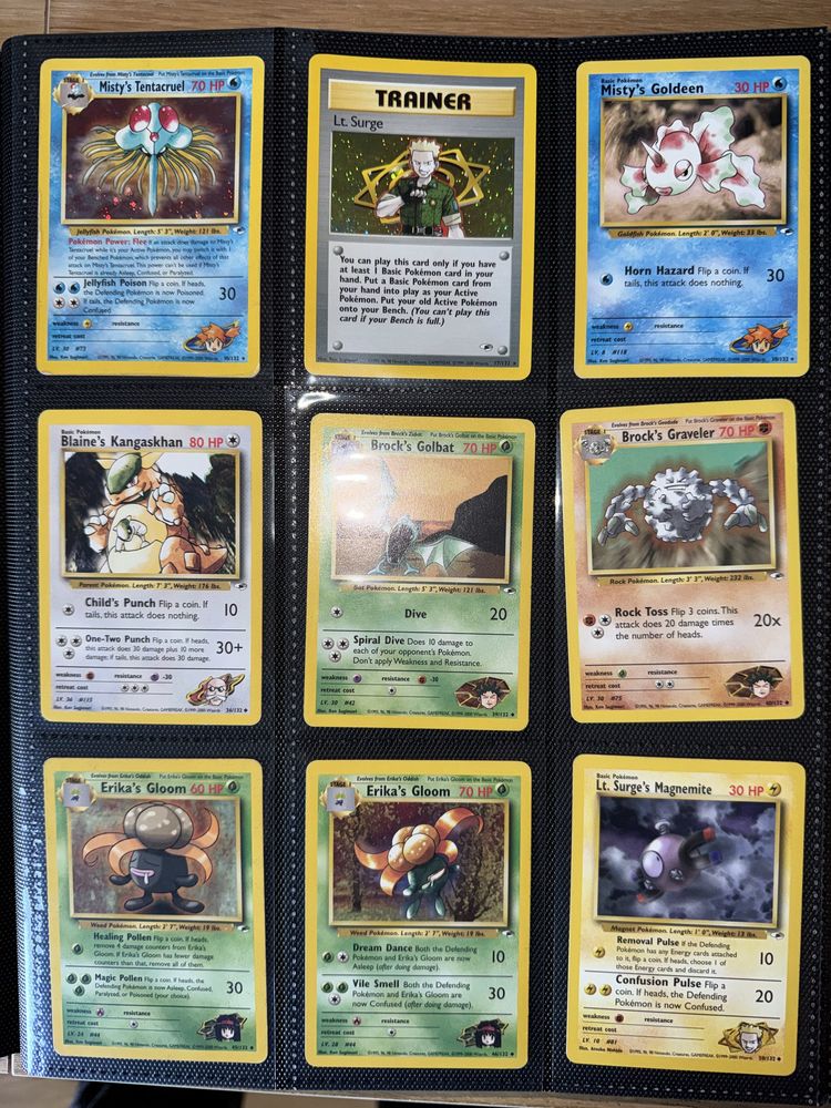 Cartas pokemon Gym heroes unlimited e Team Rocket