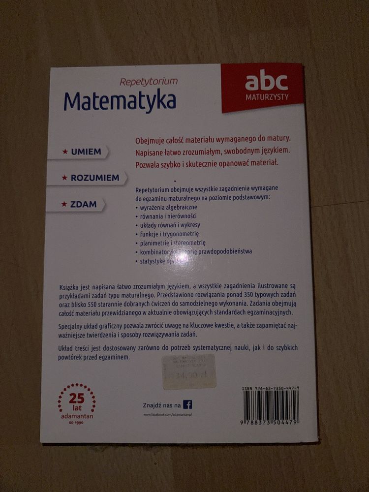 matematyka repetytorium ABC maturzysty adamantan