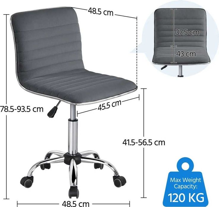 Fotel biurowy bez podłokietników