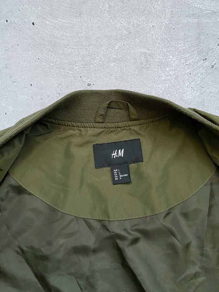 Куртка хаки , бомбер класический , ветровка , H&M