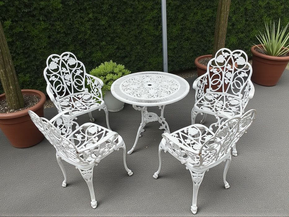 Stylowe Fotele żeliwne + stolik DOWOZ DO DOMU