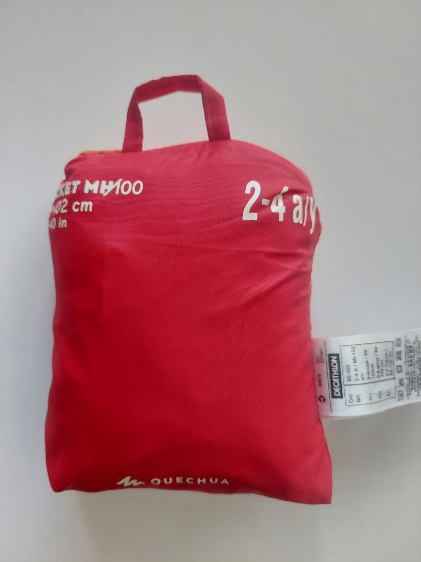 Ponczo przeciwdeszczowe dla dzieci Quechua MH100 Decatlon kurtka 3 4 l