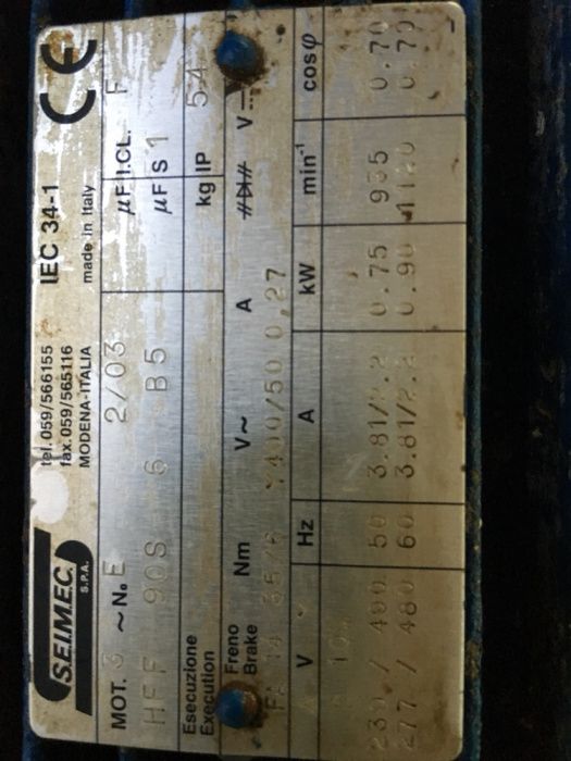 Dois motores trifasicos com embraiagem