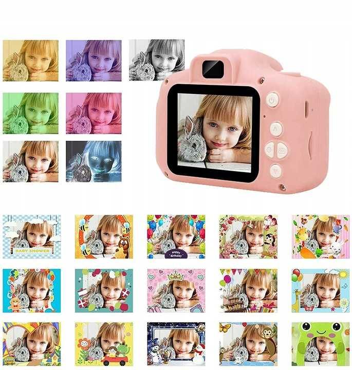 APARAT CYFROWY dla Dzieci Fotograficzny Kamera Różowy + Karta 4GB