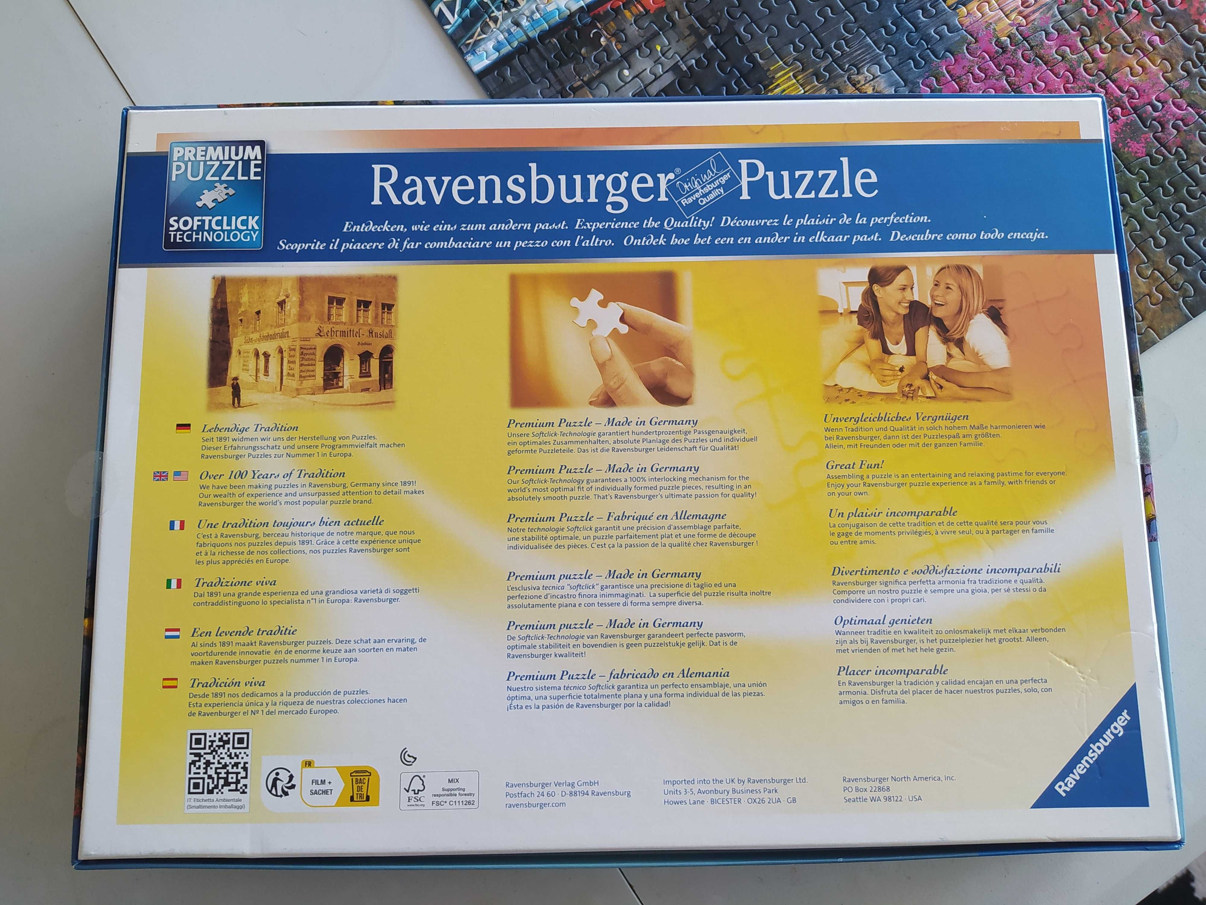 Puzzle Ravensburger, 1000 elementów, kompletne, most