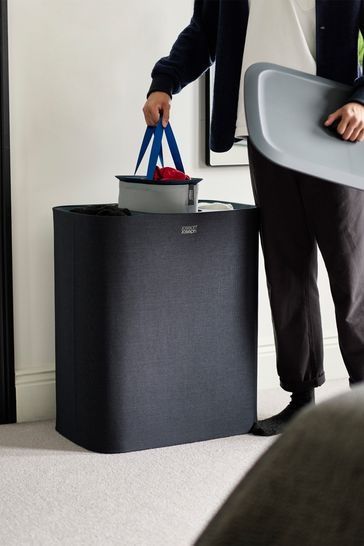 Joseph joseph 90l czarny nowoczesny kosz na pranie tota trio dzielony