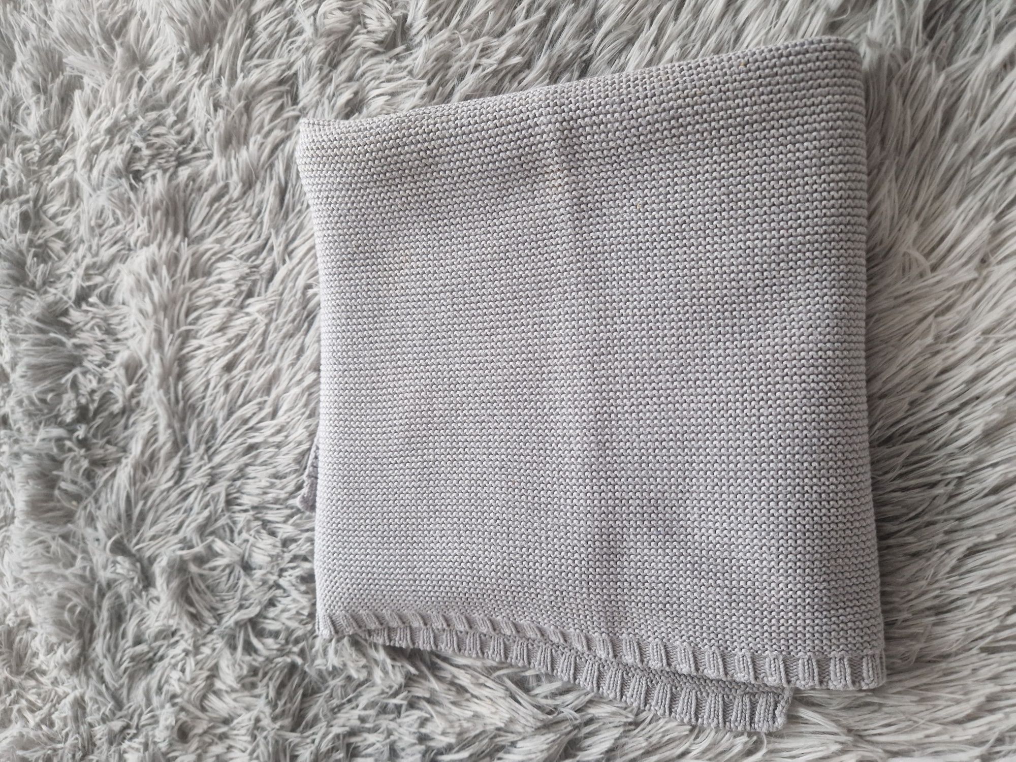 Handmade kocyk szary niemowlęcy