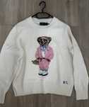 Ralph lauren sweter kremowy z misiem L