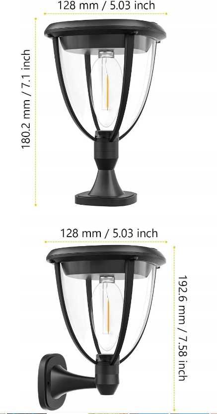 318 Lampa solarna wbijana AMBICASA czarny 18 cm 2 szt.