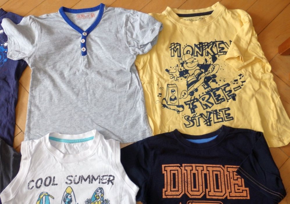 Koszulki na krótki rękaw bluzki T-shirt na lato rozm. 110 - 116 cm