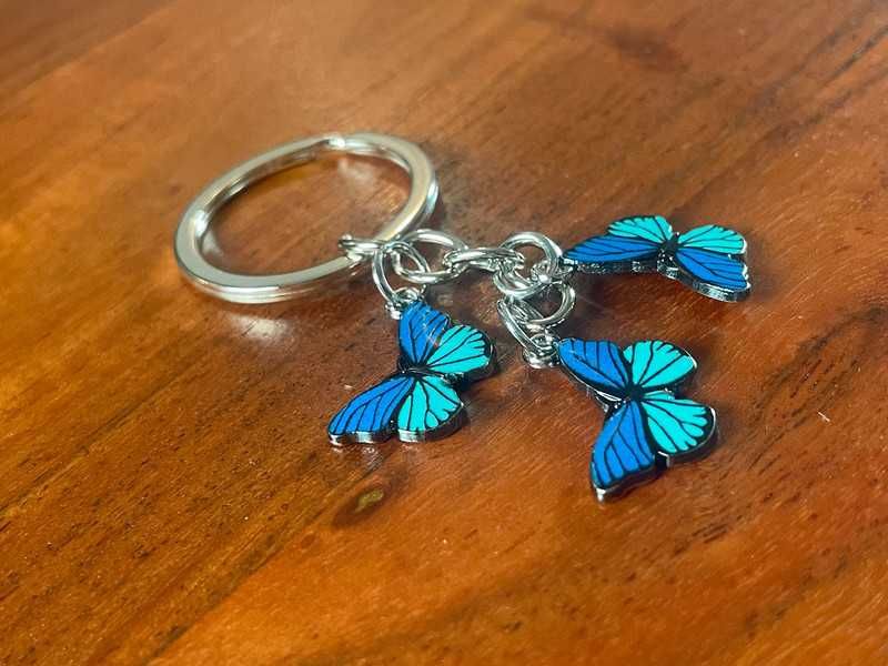 Brelok motylki aesthetic retro vintage indie kid, blue, stylowy