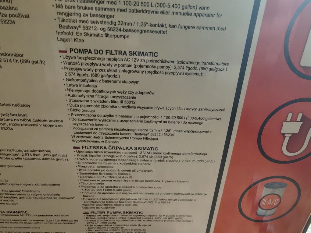 Pompa do basenu bestway skimatic.