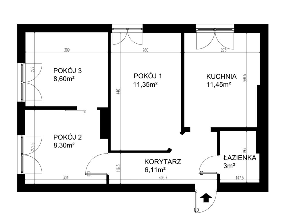 3 pokoje| Ignatki-Osiedle | ogródek | 48,8m | 1 piętro