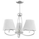 Lampa sufitowa żyrandol z abażurami SIENA chrom/szary śr. 61cm