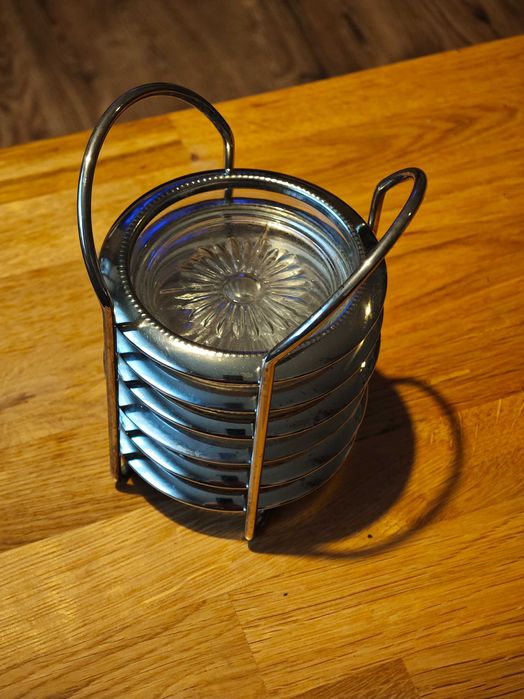 Zestaw 6 kryształowych podstawek Vintage