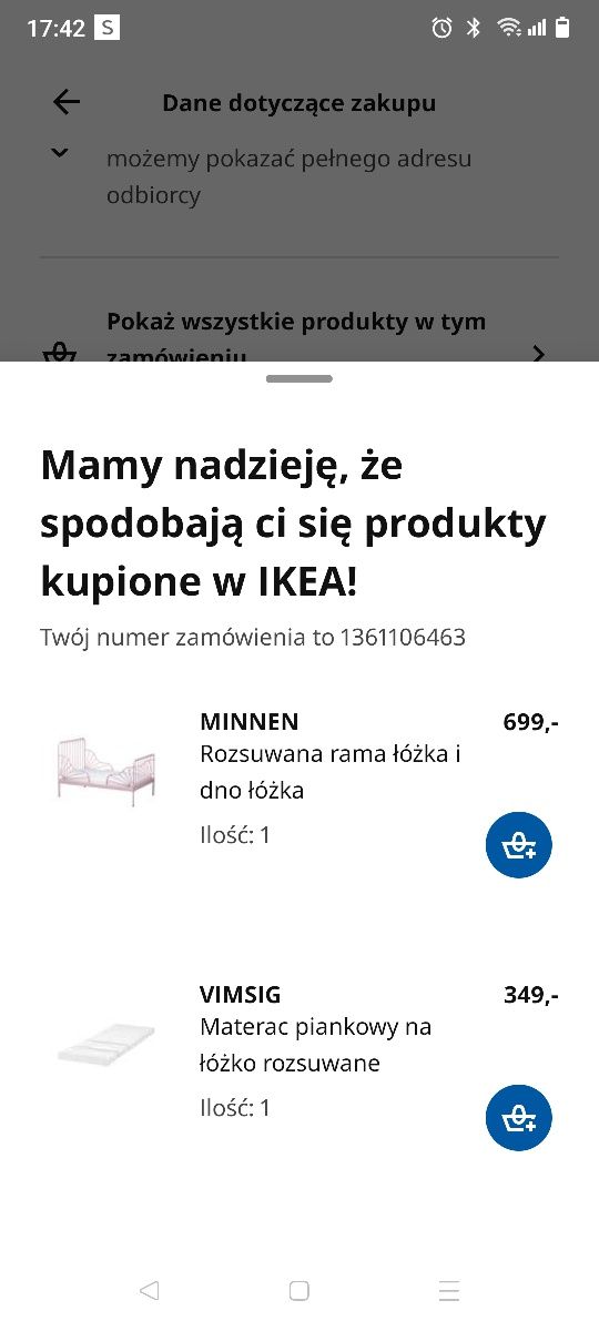 Łóżko Ikea stan bdb jak nowe plus materac