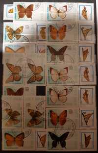 Znaczki 1989r Wietnam Indie motyle 2 zestawy