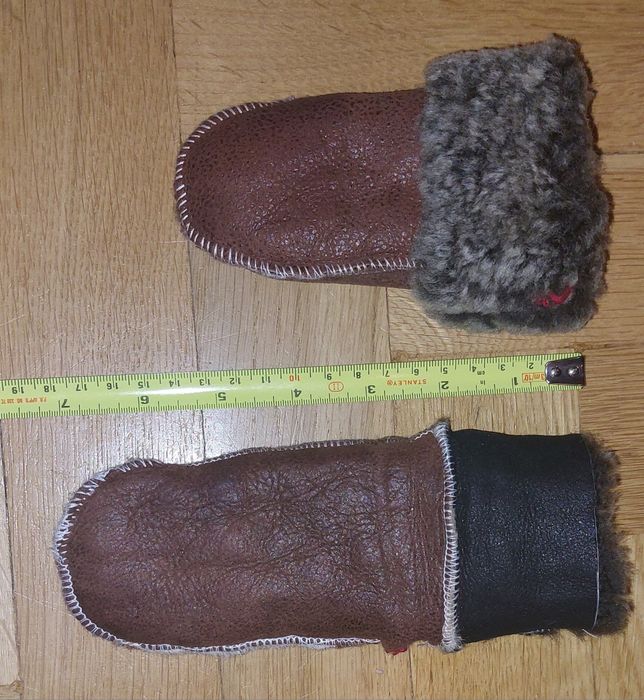 Rękawiczki skóra naturalna wełna góralskie malutkie