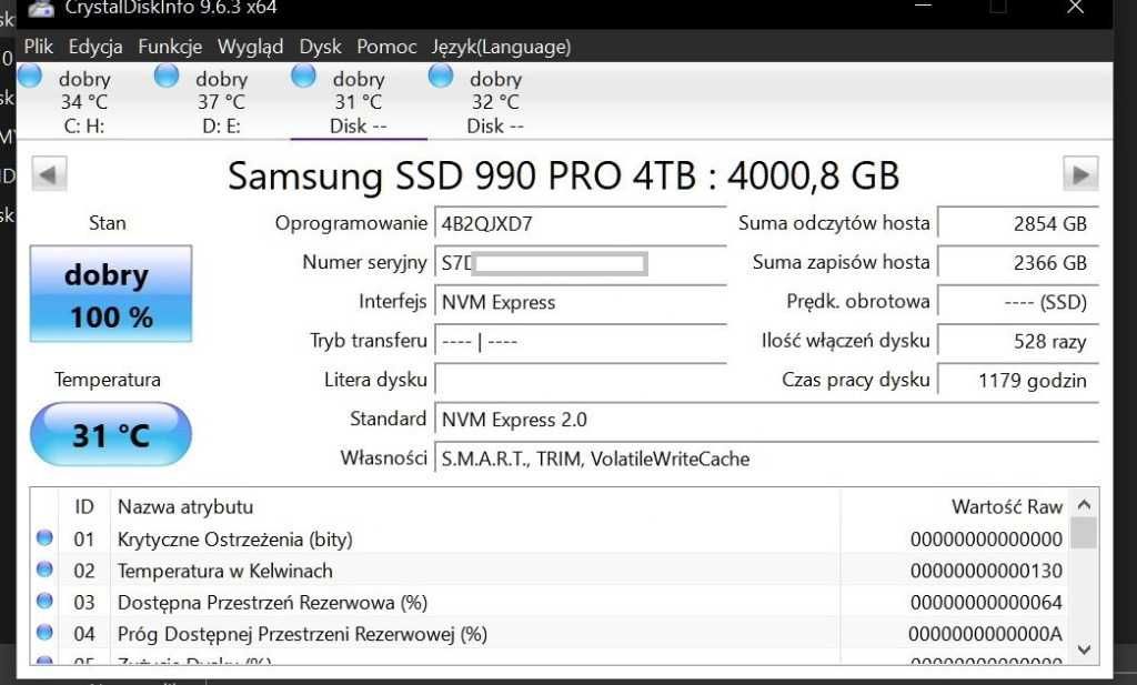 2X Samsung 990 Pro 4TB SSD nVme = 8TB RAID-0 + ASUS HYPER M.2 GEN 4 GW