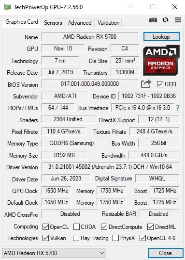 ELSA Radeon RX5700 8GB