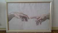 Картина (репродукция) Микеланджело «Руки» в багетной рамке