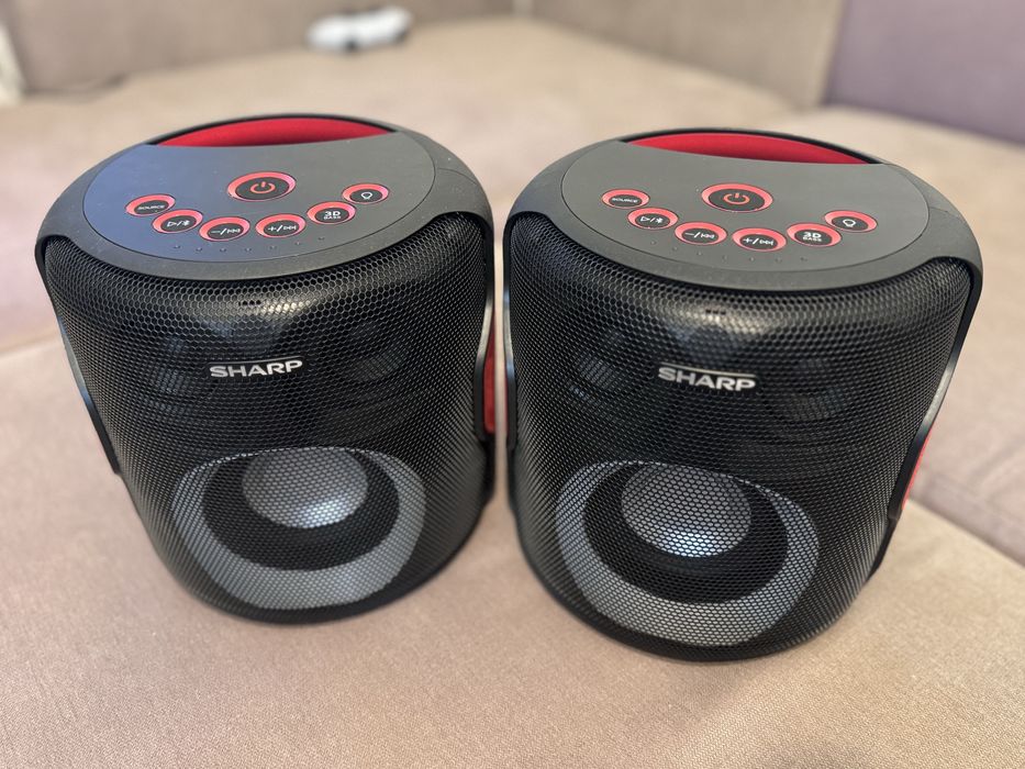2x głośniki Sharp PS-919 BK - przenośne bluetooth LED