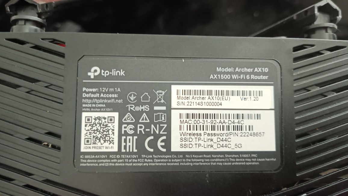 Router TP-LINK Archer AX10 WiFi 6 Gigabit