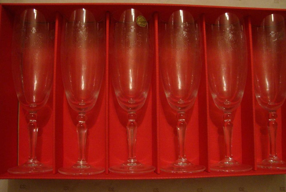 6 Taças de Champanhe Cristal d'arques