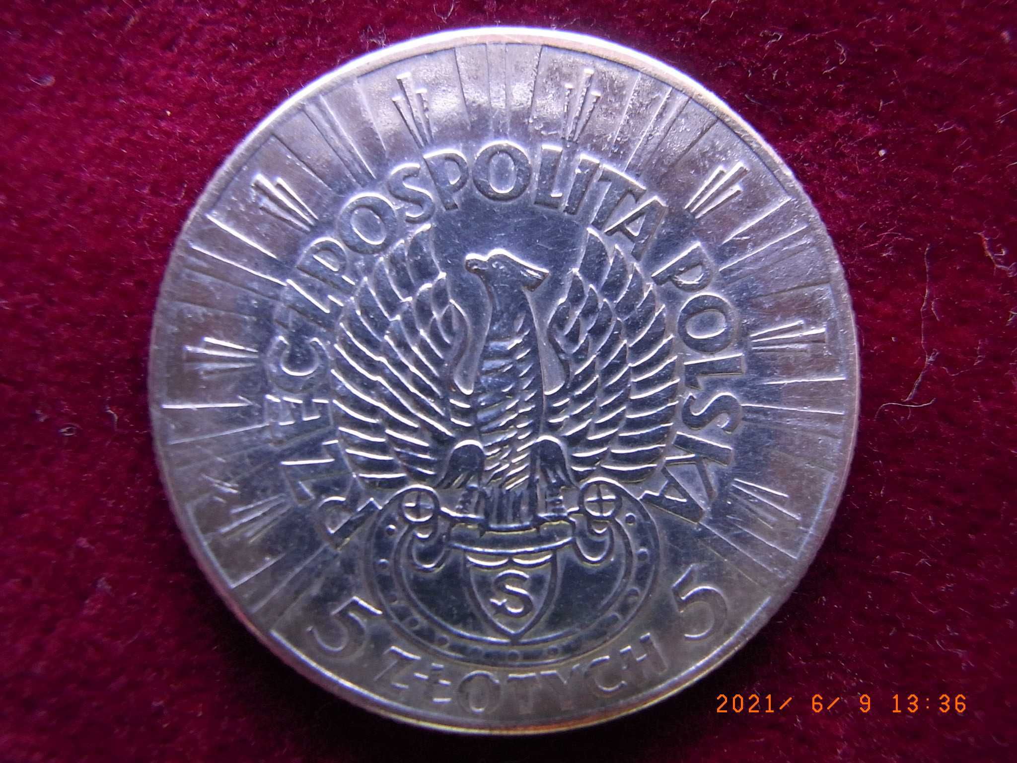 5 złotych - 1934 PIŁSUDSKI orzeł strzelecki.Bardzo dobry stan.TOP !