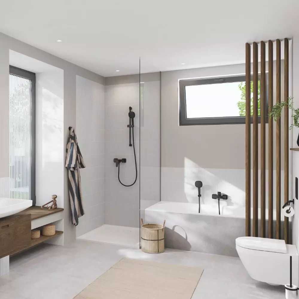 1018142430 Grohe Cubeo змішувач для ванни з душ набором чорний матовий