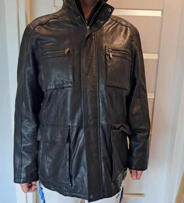 Kurtka skórzana XXL czarna męską vintage 100% skóra