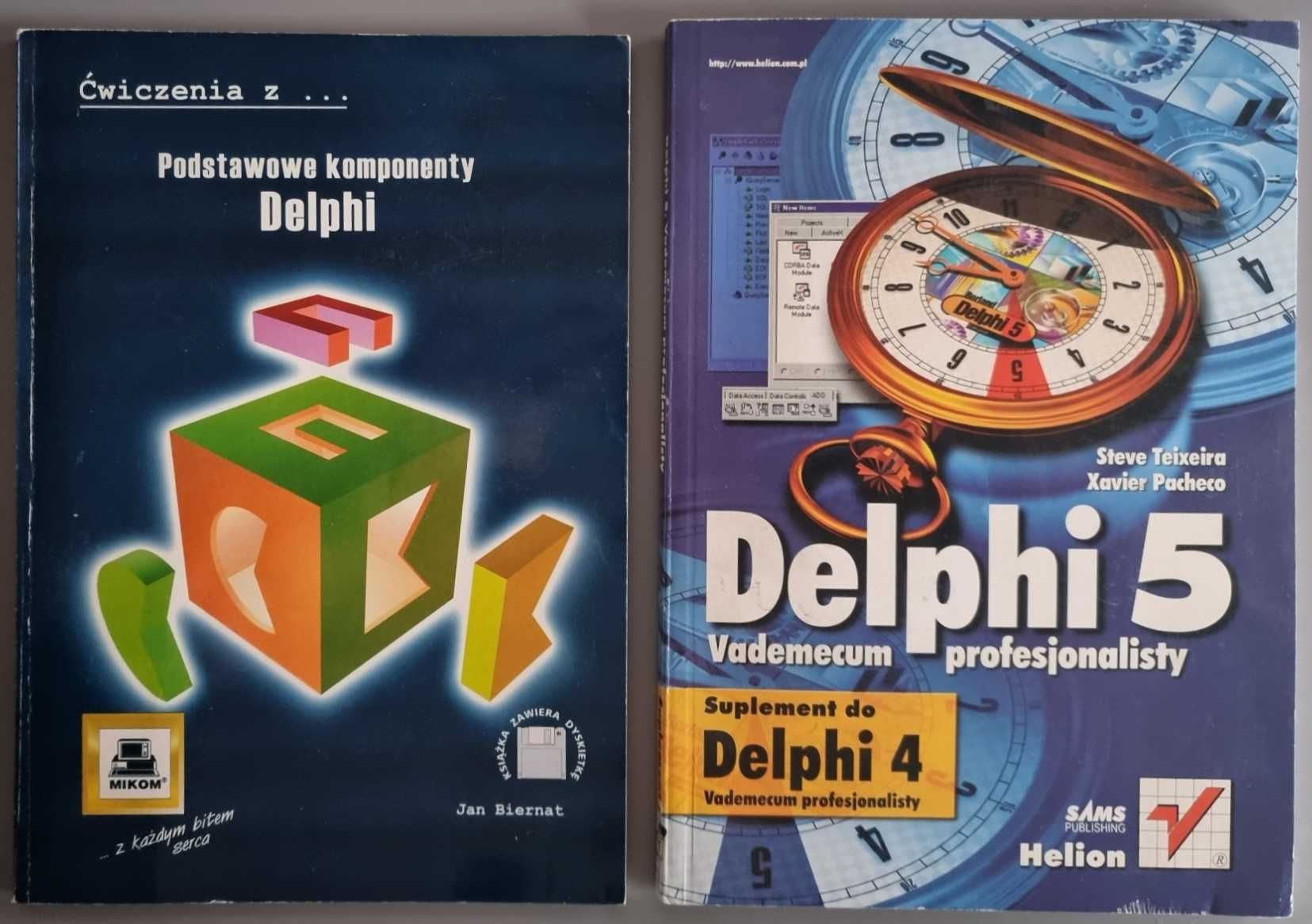 Książki nt. kultowego Delphi, w tym oryginalna instrukcja do Delphi5