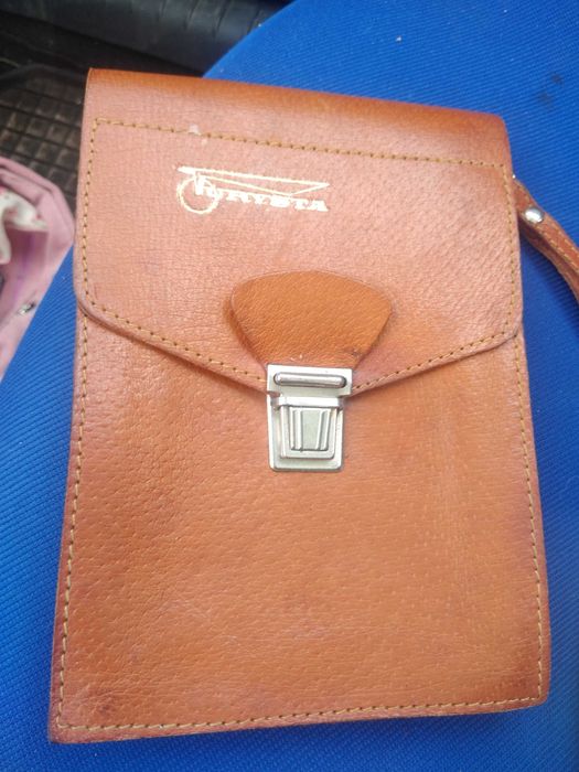 Stara saszetka skórzana PRL turysta