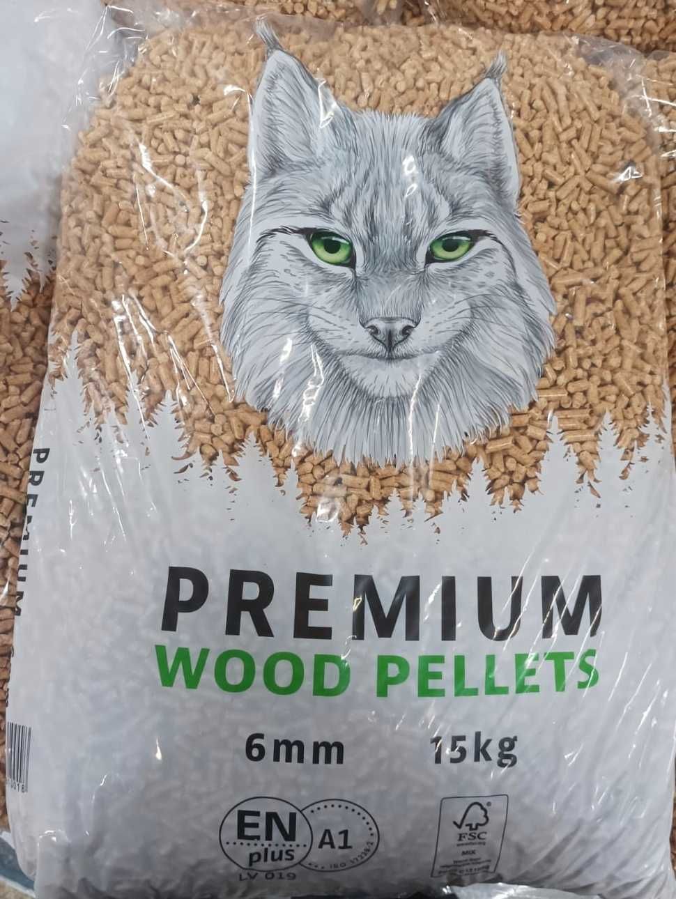 Pellet PREMIUM A1 EN+ sosnowy. 5.1 kWh/Kg. Transport gratis.