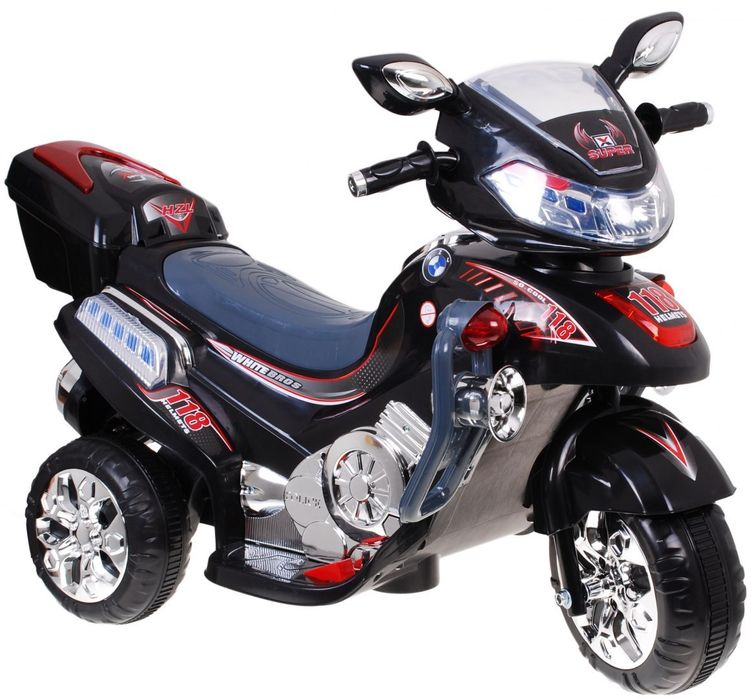 Motor elektryczny dla dzieci skuter  na akumulator Motorek Czarny