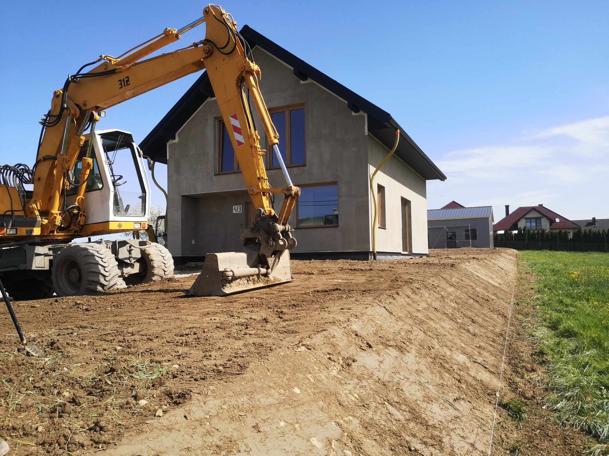 Usługi minikoparką,  koparką kołową 15 ton, ukł. kostki,  ogrodzenia.