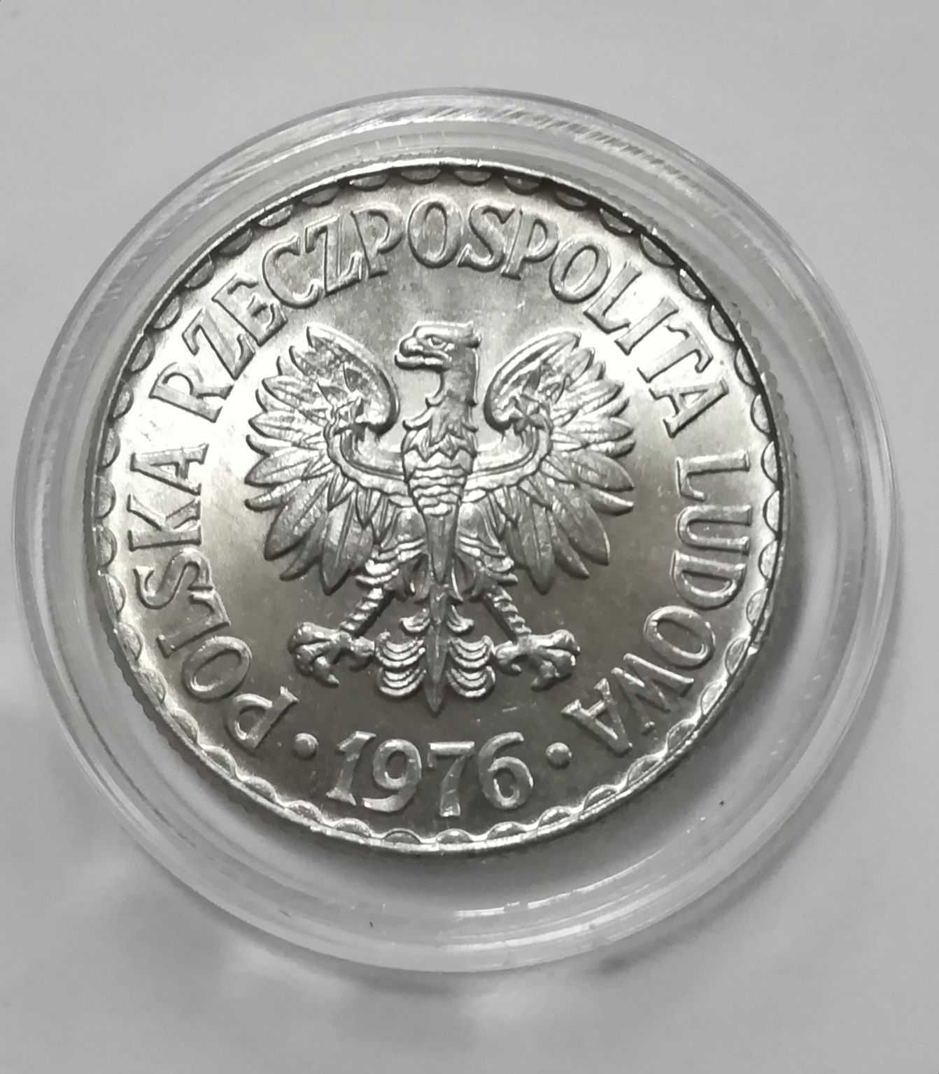 Moneta 1 zł z 1976 r BZM , stan menniczy lustrzany