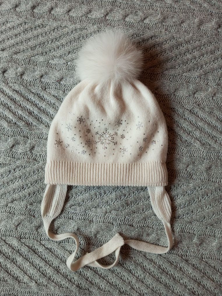 Нежная зимняя шерстяная теплая шапка, шапочка, 3-18 мес.