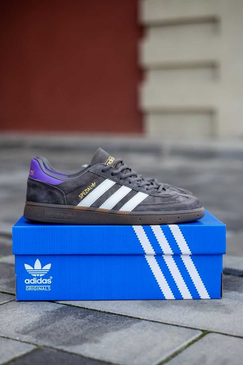 Мужские кроссовки Adidas Handball Spezial Grey/White/Violet. 41-45