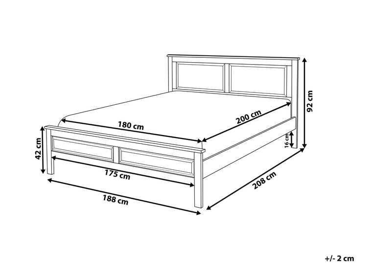 BELIANI Cama de casal em madeira azul escura 180 x 200 cm - Bed Frame